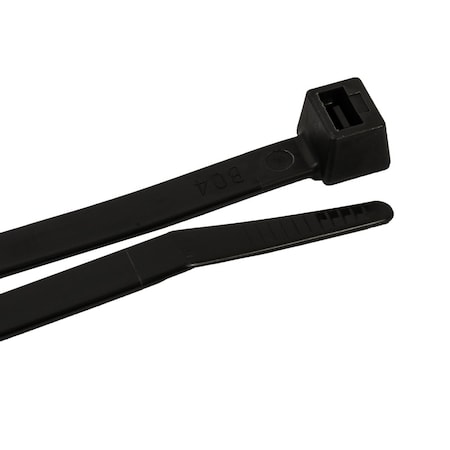 Forney Cable Tie, 18 in L, 4.65 in Max Bundle Dia., Black, Nylon 6/6, 120 lb Strength, 50 PK 62078